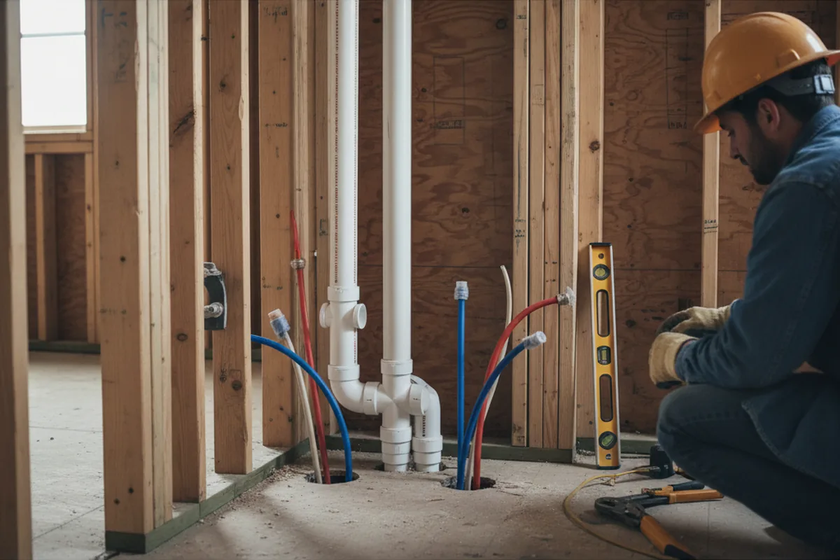 Drain and supply rough-in during Garbage Disposal Repair in Savoy